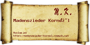 Madenszieder Kornél névjegykártya
